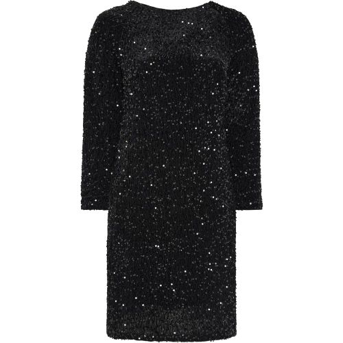 Limited Collection Robe Droite Noire En Velours À Sequins Size 48 - Yours London - Modalova
