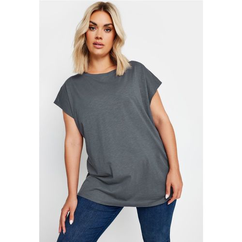 Curve Grey Crew Neck Tshirt, Grande Taille & Courbes - Yours - Modalova