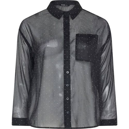 Chemise Noire Ornementée De Clous Size 46 - Yours - Modalova