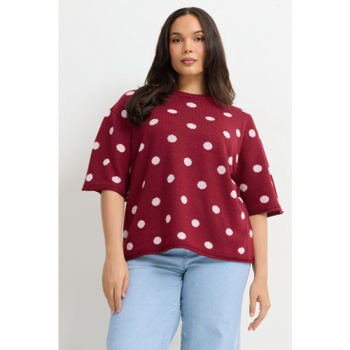 Top Bordeaux En Maille À Pois Size 54-56 - Limited Collection - Modalova