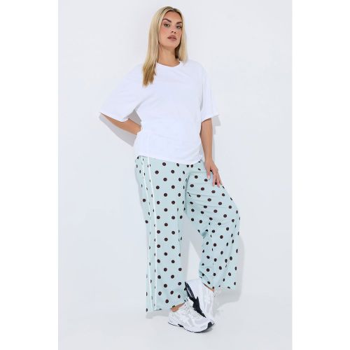 Pantalon Bleu À Pois Avec Bandes Latérales Size 44 - Limited Collection - Modalova