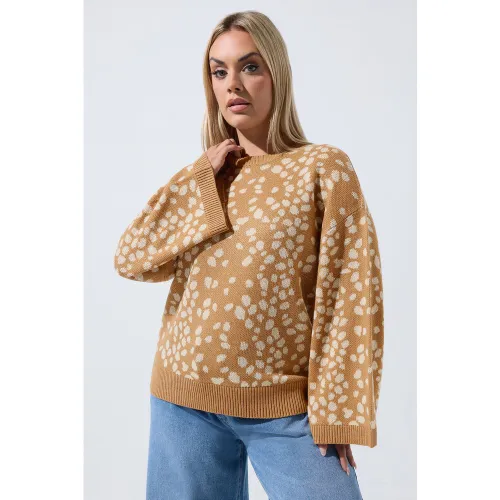 Limited Collection Pull Marron En Maille À Motif Cerfsize 50-52 - Yours - Modalova