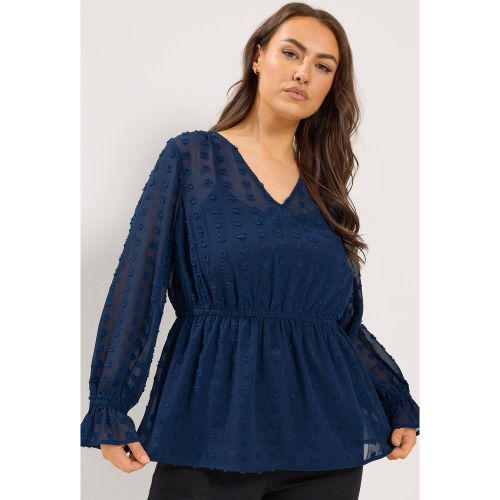 Blouse Bleu Marine En Dobby Size 42 - Yours - Modalova