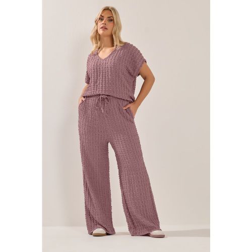 Pantalon Large Texturé Effet Bulles Rose Poudré Size Short > 58-60 - Yours - Modalova