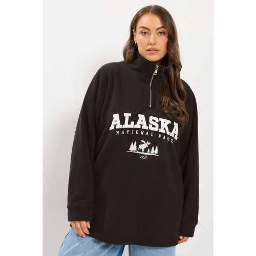 Polaire Marron À Col Zippé Et Inscription « Alaska » Size 50-52 - Yours - Modalova