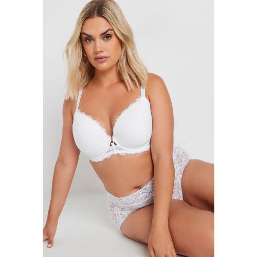 Soutiengorge Blanc Dentelle Rembourré Plongeant Size 115F - Yours - Modalova