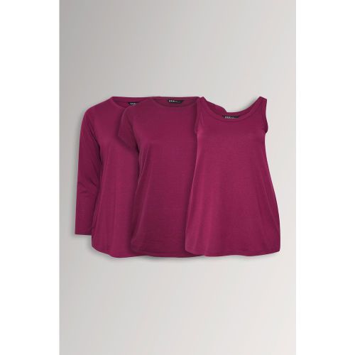 Lot De 3 Tshirts Essentiels Rose Foncé Size 50-52 - Yours - Modalova