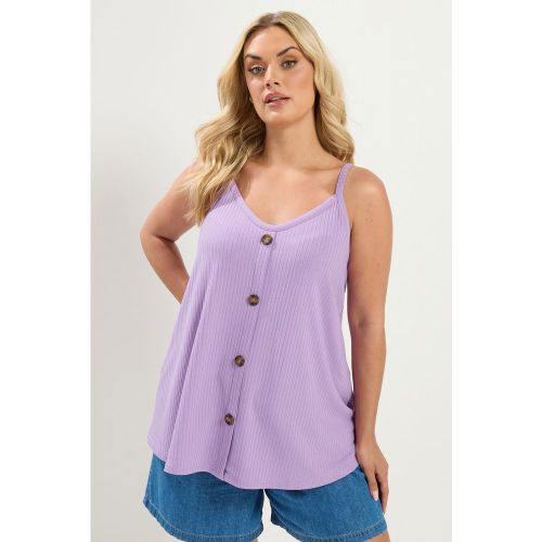 Débardeur Évasé Lilas Violet En Maille Côtelée Size 46 - Yours - Modalova