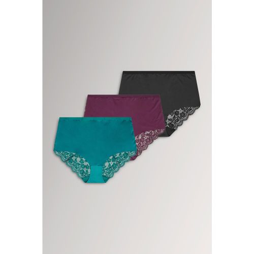 Et Lot De 3 Culottes Couvrantes Vertes Et Bordeaux En Dentellesize 54-56 - Yours - Modalova