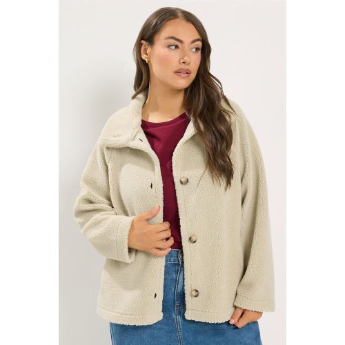 Veste À Col Cheminée En Imitation Mouton Ivoire Size 44 - Yours - Modalova