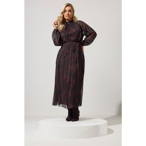 Robe Marron Zébré Avec Nœud Au Dos Size 50 - Yours London - Modalova