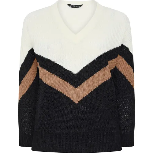 Plus Size Colourblock Jumper Size 38-40 - Yours - Modalova