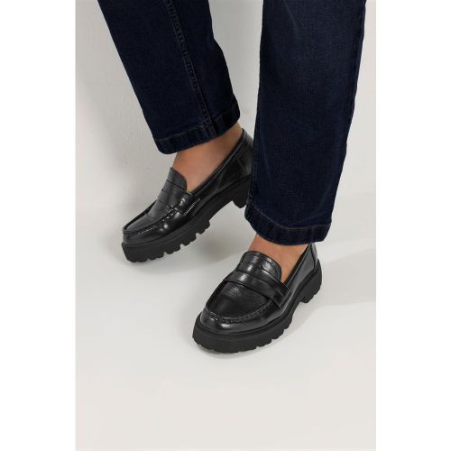 Mocassins À Plateforme Noirs, Coupe Large Esize 37EEE - Yours - Modalova