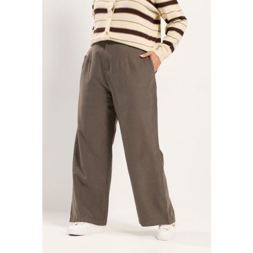 Pantalon Large Marron En Imitation Daim Size Short > 44 - Yours - Modalova