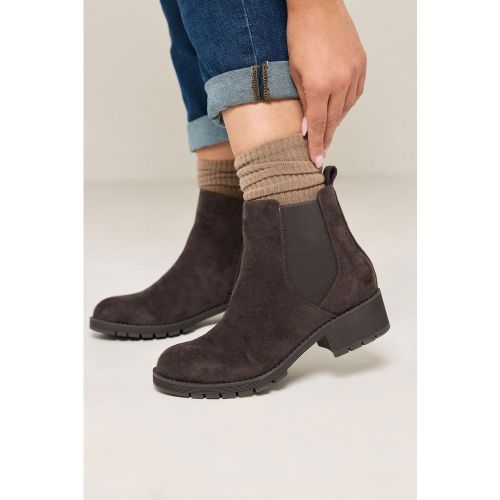 Bottines Chelsea Marron En Imitation Daim, Coupe Large Esize 43EEE - Yours - Modalova