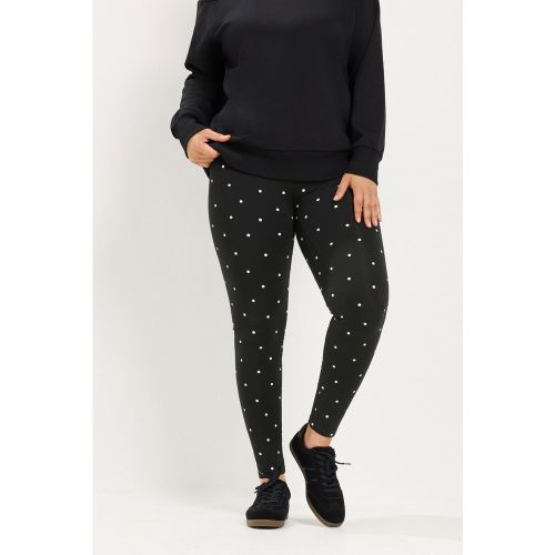 Yours Legging Noir À Pois Size 48 - Yours - Modalova