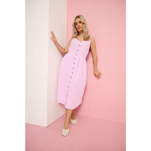 Robe D'été Rose En Lin Rose Size 48 - Yours - Modalova