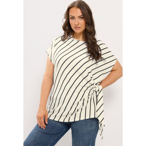Tshirt Ivoire Rayé À Nouer Sur Le Côté Size 40 - Yours - Modalova