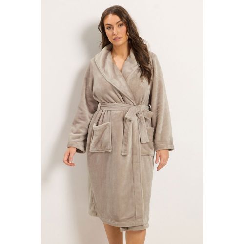 Peignoir Luxe Marron Naturel Size 66-68 - Yours - Modalova