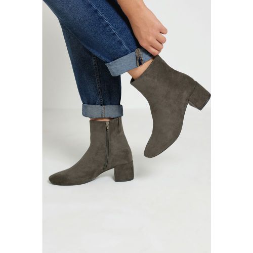 Bottines Vert Kaki À Talon Carré Et Bout Amande, Wide E Fitsize 40E - Yours - Modalova