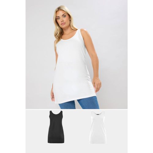 Lot De 2 Débardeurs Longs Noir & Blanc Size 54-56 - Yours - Modalova