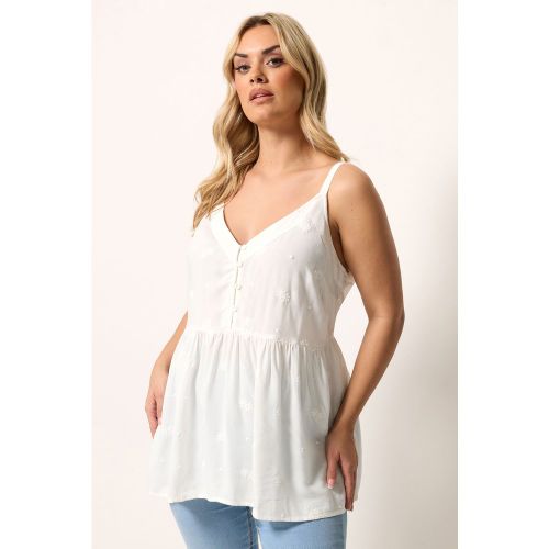 Débardeur Blanc Brodé De Fleurs Size 46 - Yours - Modalova