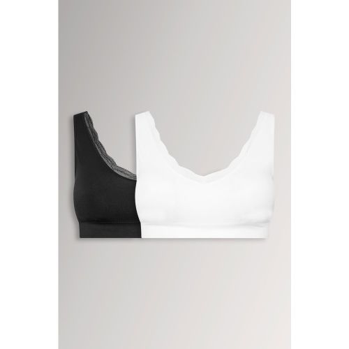 Lot De 2 Brassières Noires & Blanches Encolure Dentelle Size 62-64 - Yours - Modalova