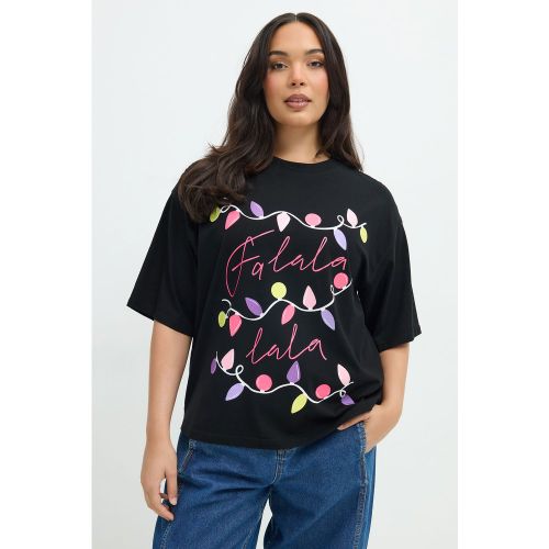 Tshirt De Noël À Guirlandes Lumineuses « Fa Lala » Noir Size 40 - Limited Collection - Modalova