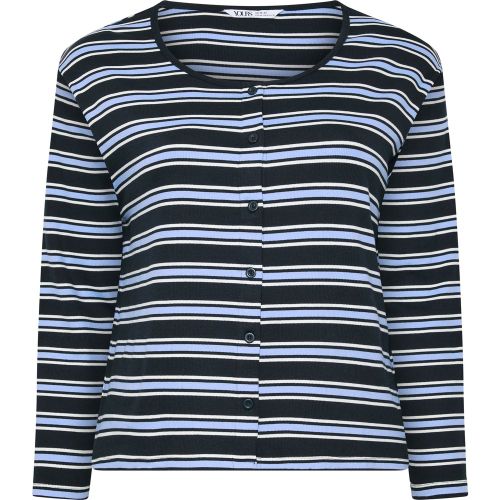 Cardigan Confort Bleu À Rayures Size 42-44 - Yours - Modalova