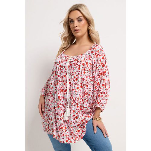 Blouse Rouge À Petites Fleurs Size 50-52 - Yours - Modalova