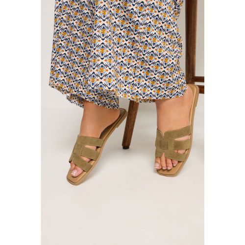 Mules Vert Kaki Avec Découpes, Wide E Fitsize 41E - Yours - Modalova