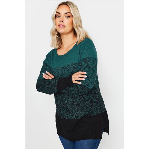 Curve Teal Blue Colourblock Jumper, Grande Taille & Courbes - Yours - Modalova