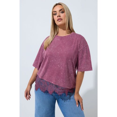 Tshirt En Dentelle Bordeaux Délavé Size 50-52 - Limited Collection - Modalova