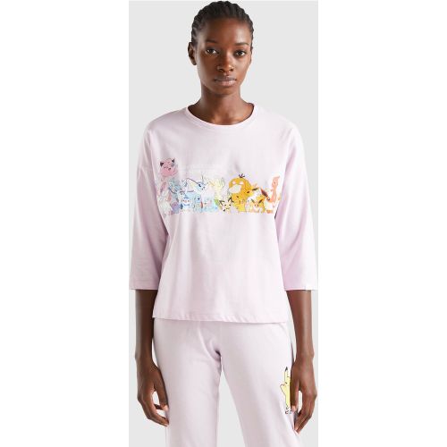 Benetton, Haut Pokémon En Coton À Fibre Longue, taille L, Lilas - United Colors of Benetton - Modalova