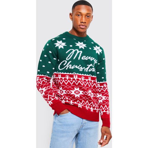 Pull de Noël à slogan Merry Christmas - S - Boohooman - Modalova