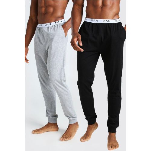 Lot de 2 joggings confort à taille en jacquard - MAN - XL - Boohooman - Modalova