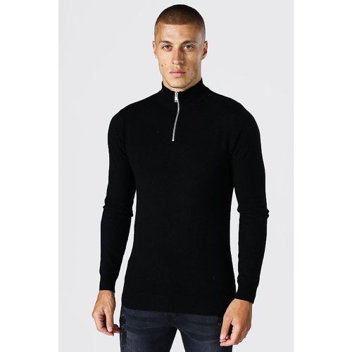 Pull près du corps à col montant zippé - S - Boohooman - Modalova