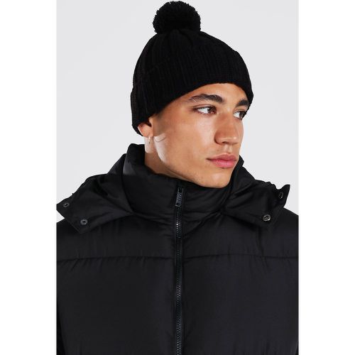 Bonnet en maille côtelée épaisse à pompon - ONE SIZE - Boohooman - Modalova