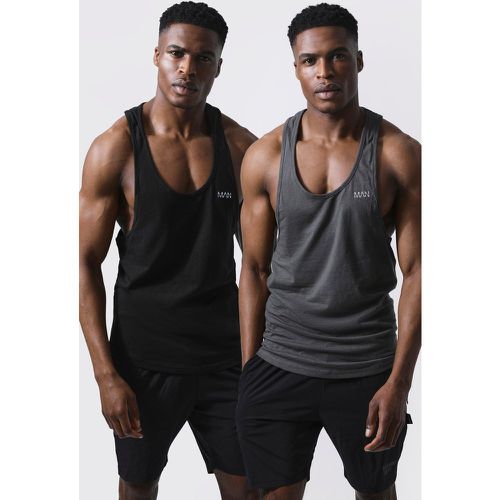 Lot de 2 débardeurs dos nageur MAN Active - S - Boohooman - Modalova