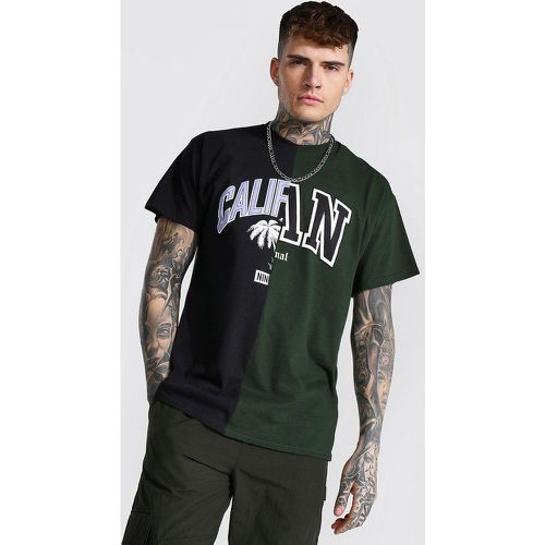 T-shirt oversize bicolore Cali - MAN - S - Boohooman - Modalova