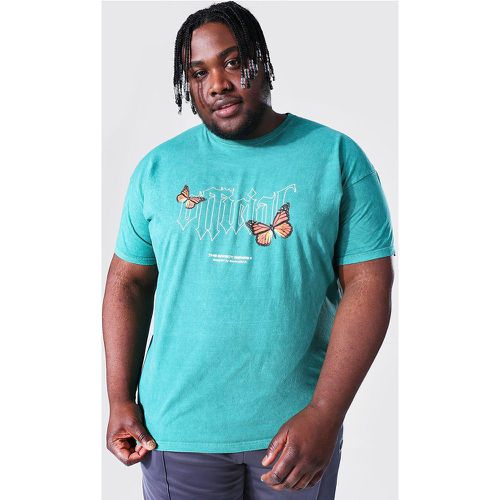 Plus - T-shirt imprimé papillon surteint - XXXXL - Boohooman - Modalova