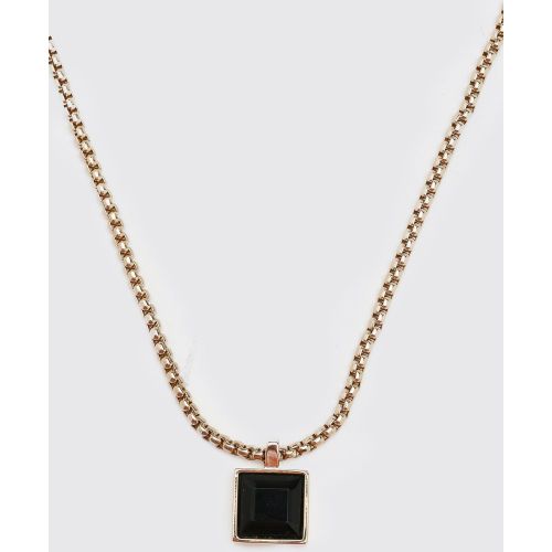Collier en chaîne à pendentif carré - ONE SIZE - Boohooman - Modalova