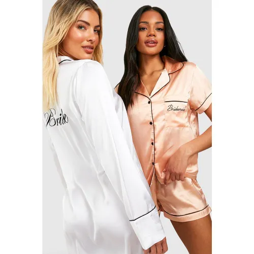 Ensemble De Pyjama Pour Demoiselle D'Honneur Avec Broderie - 38 - boohoo - Modalova