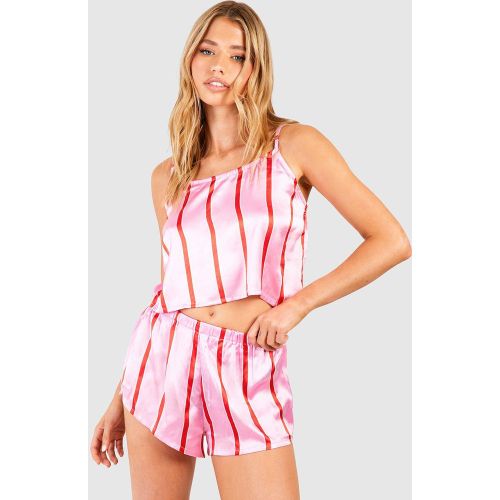 Ensemble De Pyjama Rayé Avec Caraco Et Short - 36 - boohoo - Modalova