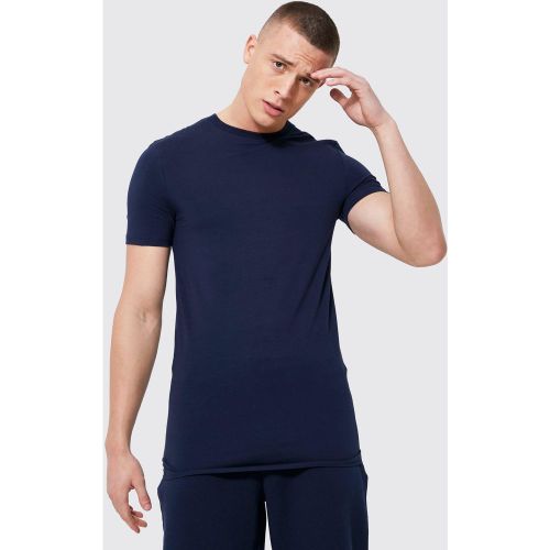 T-shirt long moulant en coton REEL - M - Boohooman - Modalova