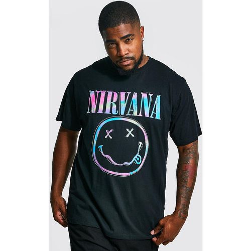 Grande taille - T-shirt effet tie dye à imprimé Nirvana - XXXXL - Boohooman - Modalova