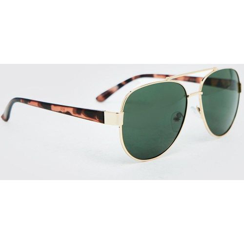 Lunettes de soleil style aviateur en métal - ONE SIZE - Boohooman - Modalova