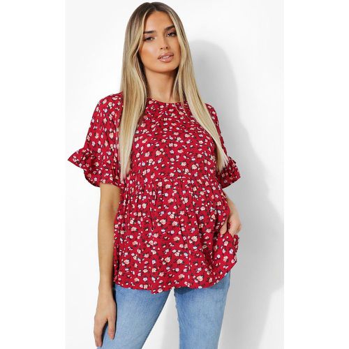 Maternité - Top Smocké Croisé Dans Le Dos À Fleurs - 36 - boohoo - Modalova