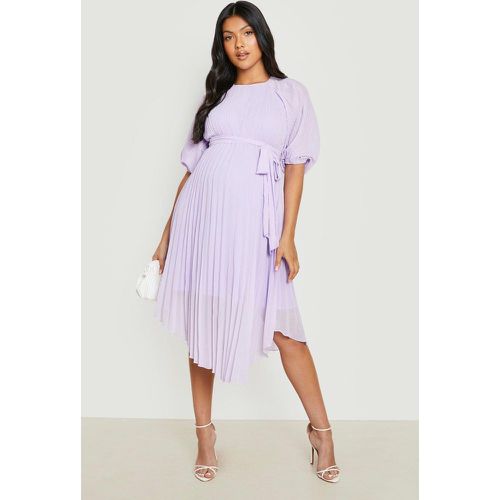 Maternité - Robe Mi-Longue Plissée À Manches Bouffantes - 38 - boohoo - Modalova