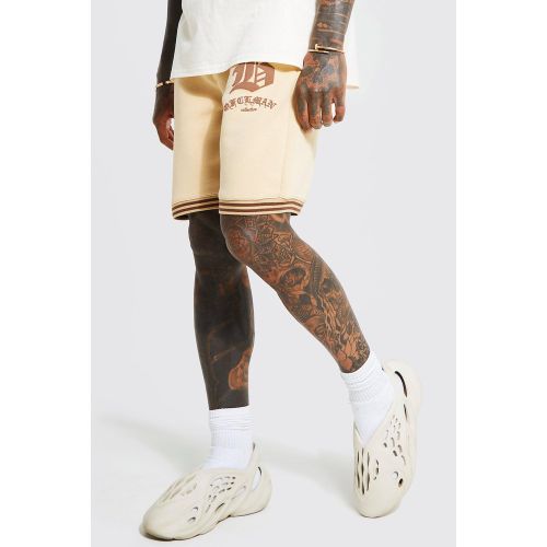 Short de sport côtelé à imprimé - MAN Ofcl - M - Boohooman - Modalova